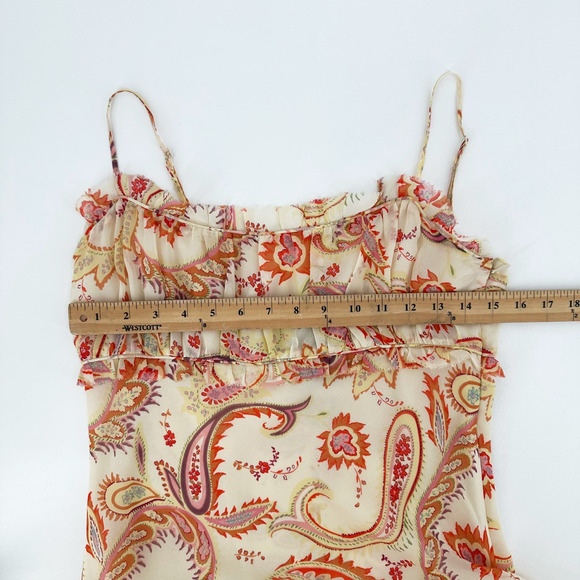 VTG Y2K 90s Express Silk Babydoll Slip Midi Dress 7/8 Coquette Fairy Whimsy - Picture 9 of 10